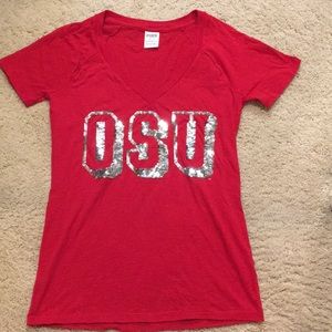 Ohio State University  vs pink t-shirt